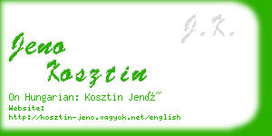 jeno kosztin business card